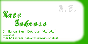 mate bokross business card